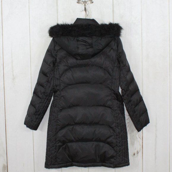 Nautica Black Quilted Insulated Removable Faux Fur Down Puffer Jacket Size M - Picture 11 of 13